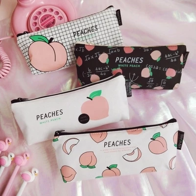 1 шт. kawaii простой пенал милый фиолетовый узор офисные студенческие пеналы