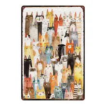 Кошачья дощечка с надписью металлическая винтажная ретро-табличка для домашних животных для постера на стену бар, кафе, дом в стиле ретро Декор Куадрос DU-2876