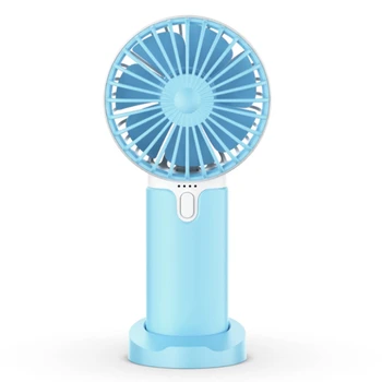 

USB Hand Held Fan Portable Desk Fan Cooling Fan 3 Speeds Adjust with 2400MAh Rechargeable Battery