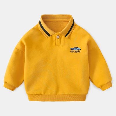 Детская футболка с длинными рукавами на весну и осень - Color: Yellow