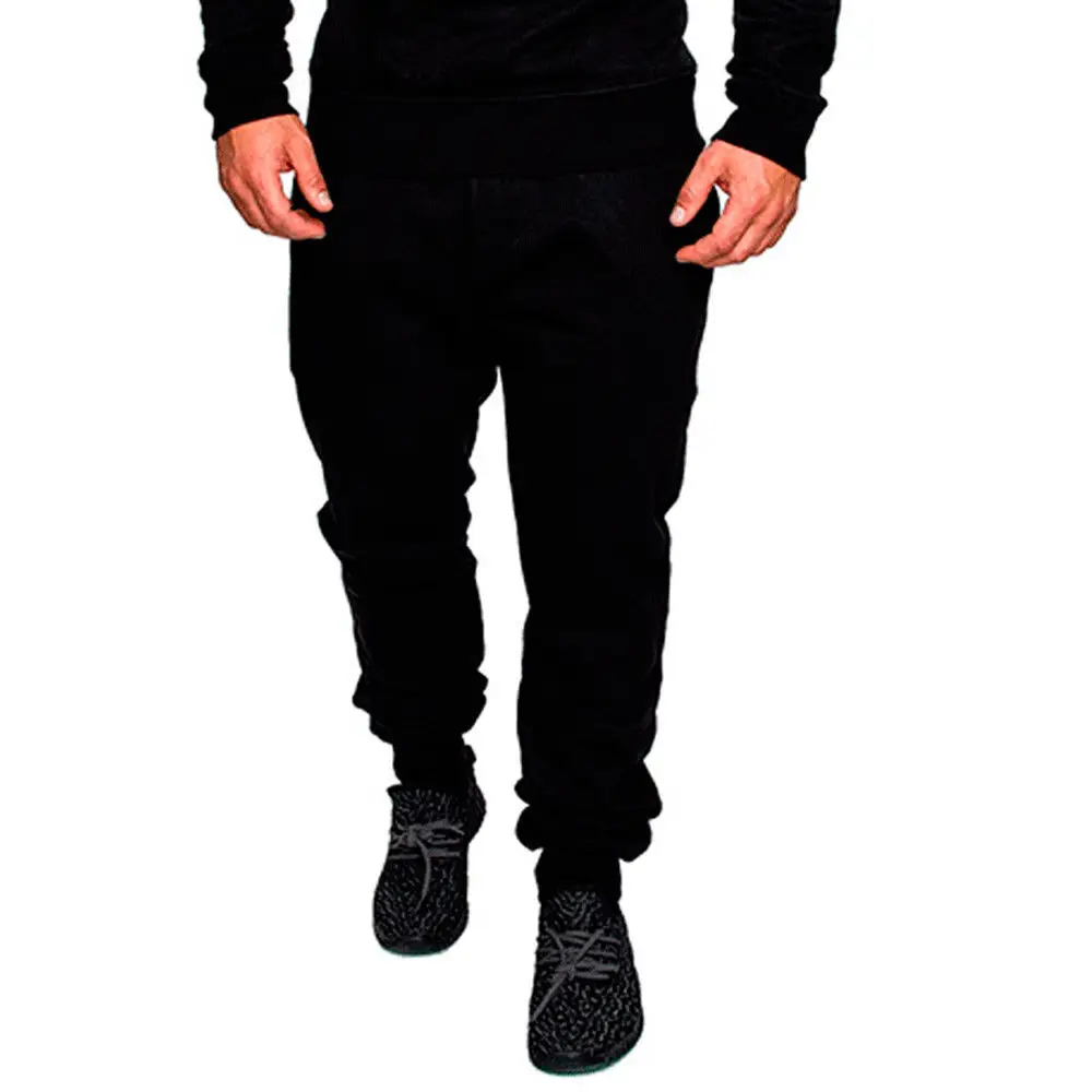 Black Pants Мужской комплект для бега, спортивный костюм с верхней частью, спортивный костюм для фитнеса, спортивный костюм для спортзала, брюки, шапка с длинным рукавом, толстовка с капюшоном, осень-весна - Цвет: Black Pants