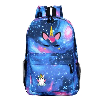 

Unicorn Travel bagpack Laptop Knapsack Unicornio Children Bag black Mochilas Escolar Boys Backpack Teenager School Bags Girls