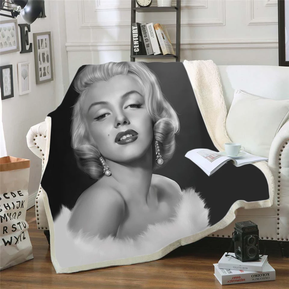 

Marilyn Monroe 3d printed fleece blanket for Beds Hiking Picnic Thick Quilt Fashionable Bedspread Sherpa Throw Blanket style-6
