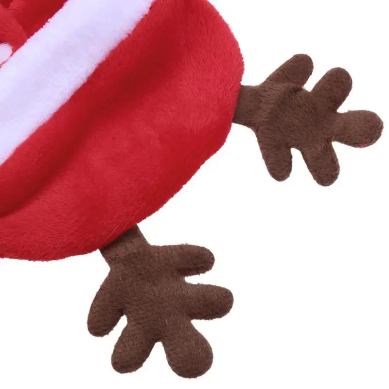 Pet Christmas Red Hat Cloth Santa Elk Velvet Funny Halloween Kitten Puppy Clothes Costume Dog Cat Dressing Accessories