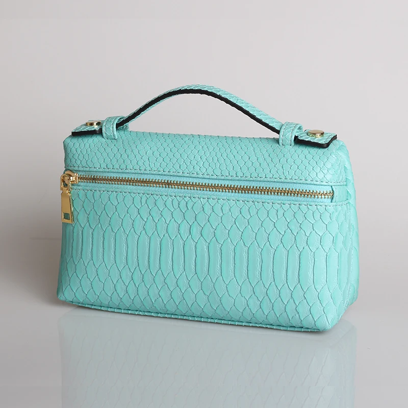 Snake Water Blue (L) XMESSUN Роскошная Высококачественная сумка-клатч из натуральной кожи страуса, дизайнерская сумка-кошелек, новая модная трендовая сумка - Цвет: Snake Water Blue (L)