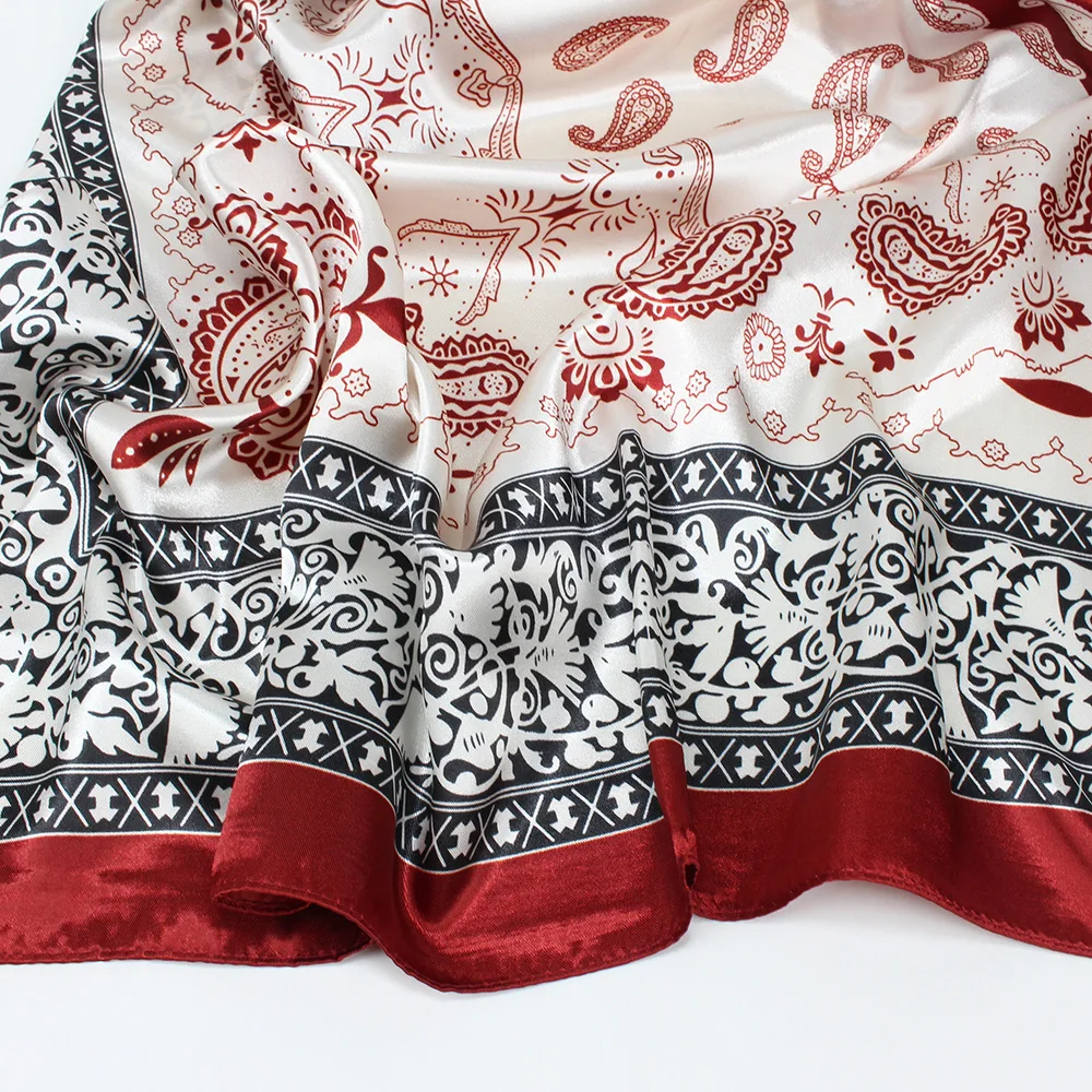 Хиджаб шарф в этническом стиле женский шелковый шарф Роскошная брендовая шаль зимние квадратные шарфы платок женский осенние мусульманские головные шарфы FJ130