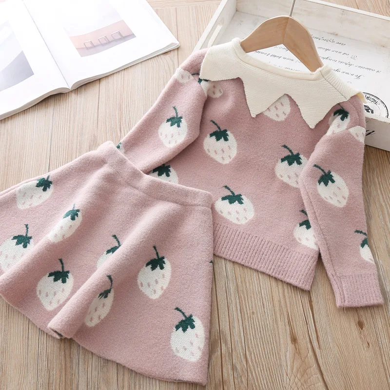 Для девочек clothes2019 летняя новая одежда для малышей Круглый воротник печати платье для девочек полосатые штаны два комплекта из Детские