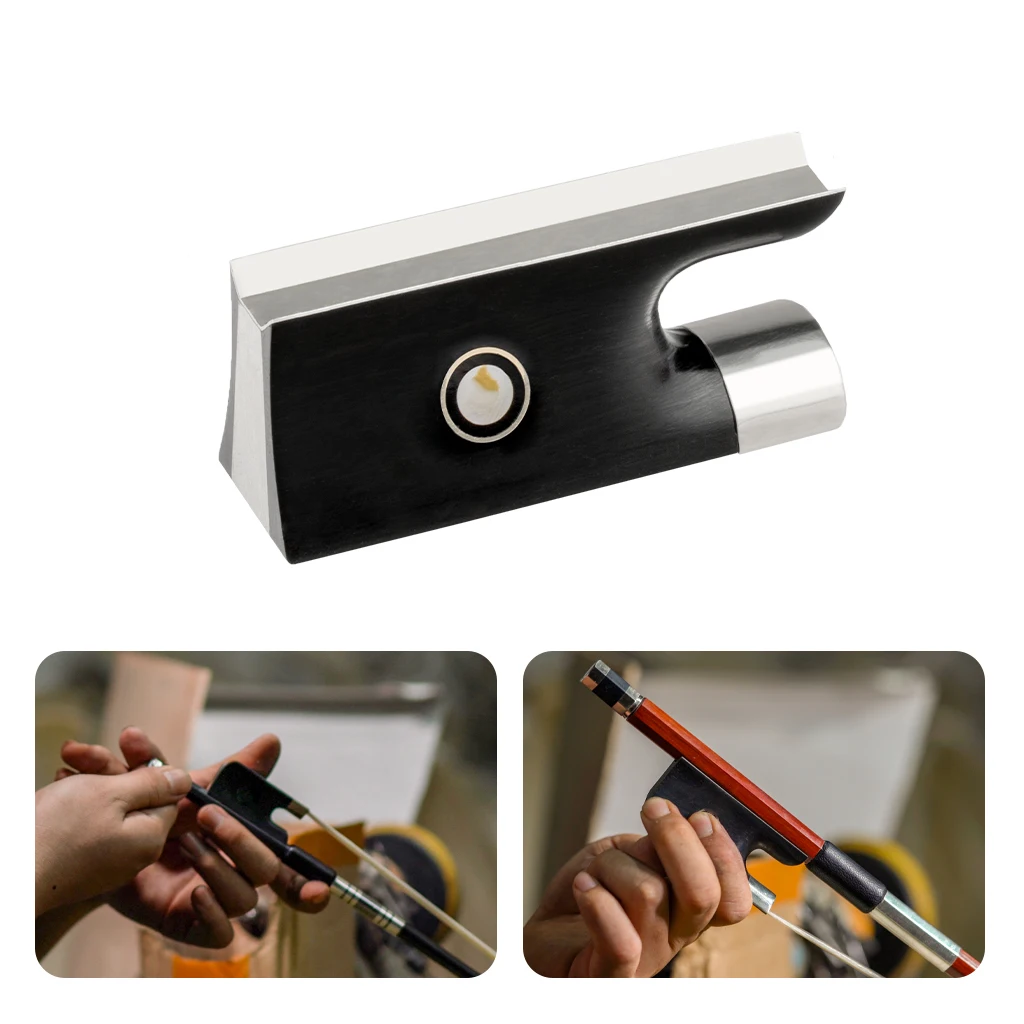 LOMMI 4/4 3/4 1/2 1/4 1/8 Violin Bow Frog Ebony MOP Shell Inlay & Screw Tip Violin Frog Parts Bow Repair Replacment Accessories