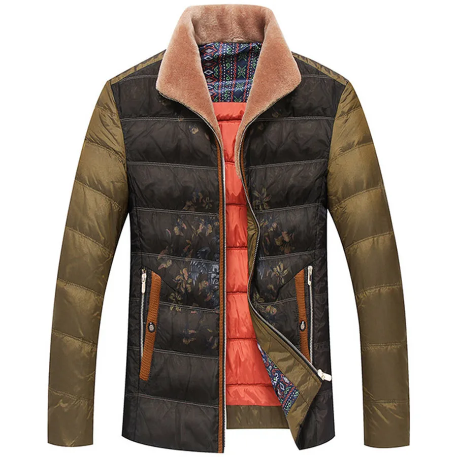 

Jacket Down New Winter Men's Fashion Short Coat Fur Collar Down Coat