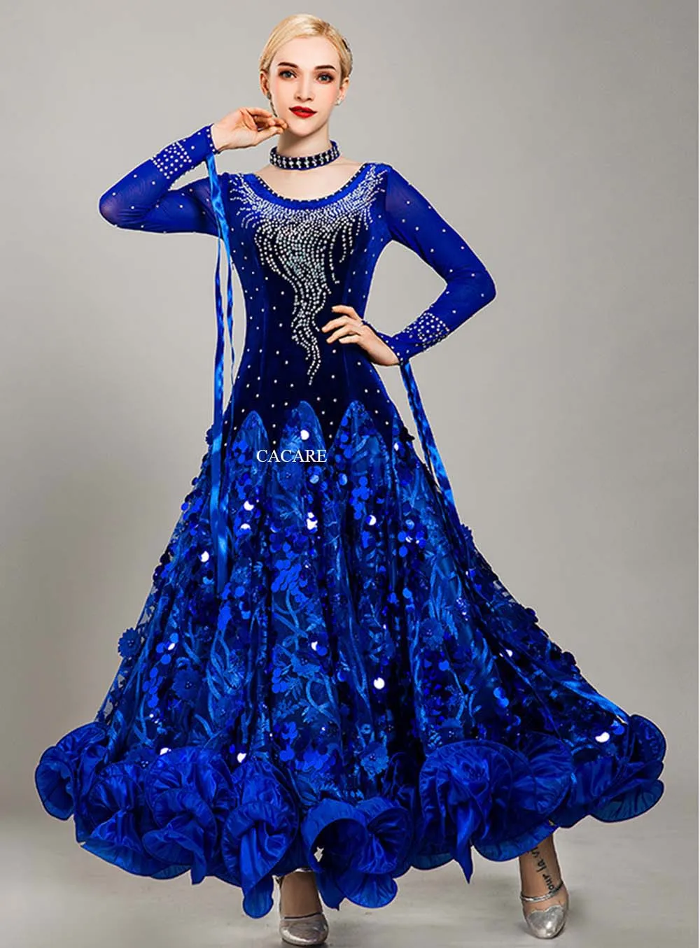 CACARE Роскошные платья для конкурса бальных танцев Танго вальс Платье Фламенко стандартные танцевальные платья D0728