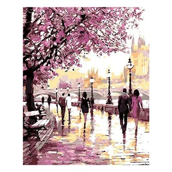 

Paint By Number Kit,DIY Oil Painting Drawing Cherry Canvas with Brushes Christmas Decor Decorations Gift