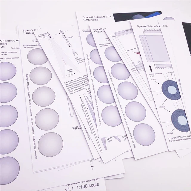 1:100 USA SpaceX Falcon 9 v1.1 Rocket 3D Paper Model Puzzle Student Hand Class DIY Space Papermodel Toy 3