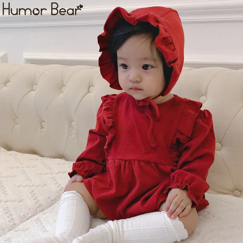 Humor Bear/комбинезон для маленьких девочек; детская одежда с длинными рукавами; Однотонный костюм для малышей; Одежда для младенцев; боди для девочек