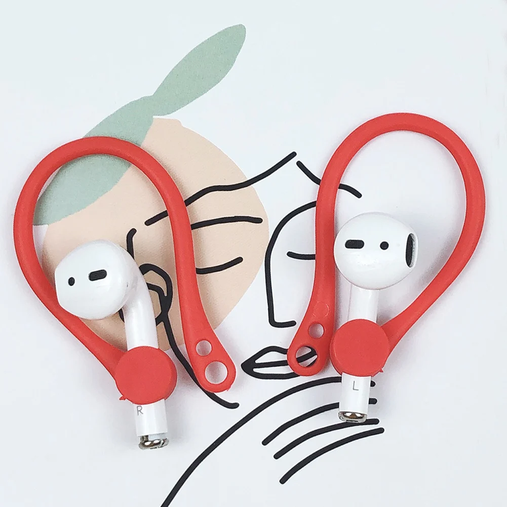 1Pair Earhook Holder Strap Silicone Sports Anti-lost Ear Hook for AirPods@JH