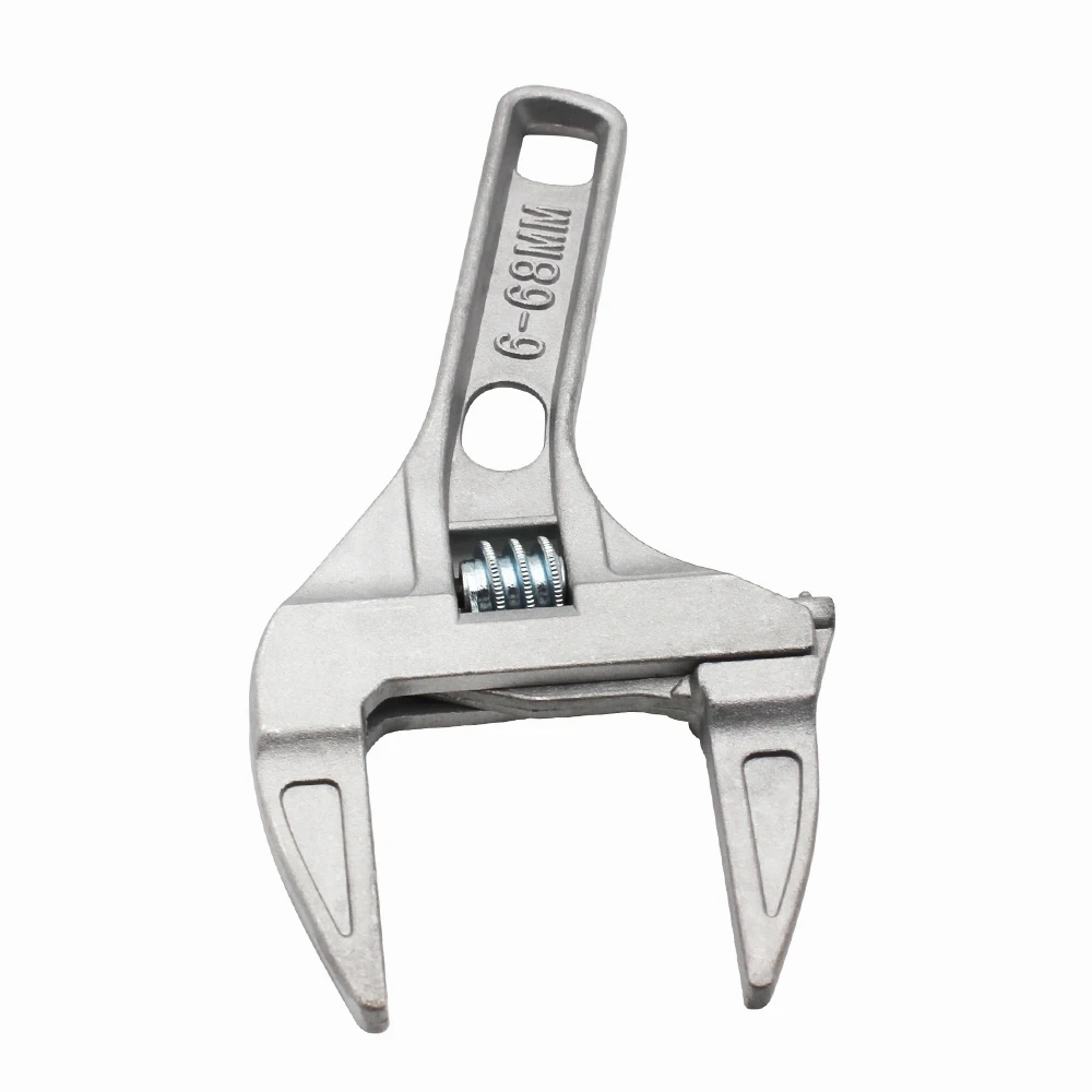 1pc 6-68mm Short Shank Large Opening Wrench Aluminum Alloy Adjustable Universal Snap Grip Spanner Bathroom Repair Tools