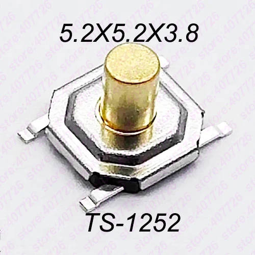 Высокое качество, 50 шт., 5,2x5,2x1,5 мм до 9 мм, 4PIN, SMT, металлический Тактический кнопочный переключатель, тактовый переключатель, клавиша, динамик, аудио кнопка - Цвет: H 3.8MM