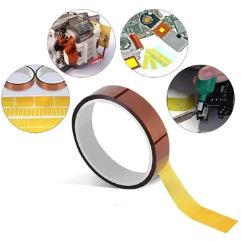 

4Pcs 10mmx3 High Temperature Heat Resistant Tape PI Film Insulation Tape Sublimation Dye Mug Electronic Polyimide Tape