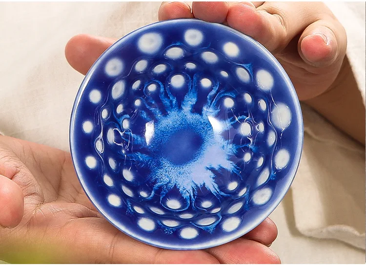 Kiln Baked Tea Bowl Peacock Feather Cup Gift Advertisement Promotional Gift Kiln Baked Colorful Tea Cup Hand-Painted Ceramic