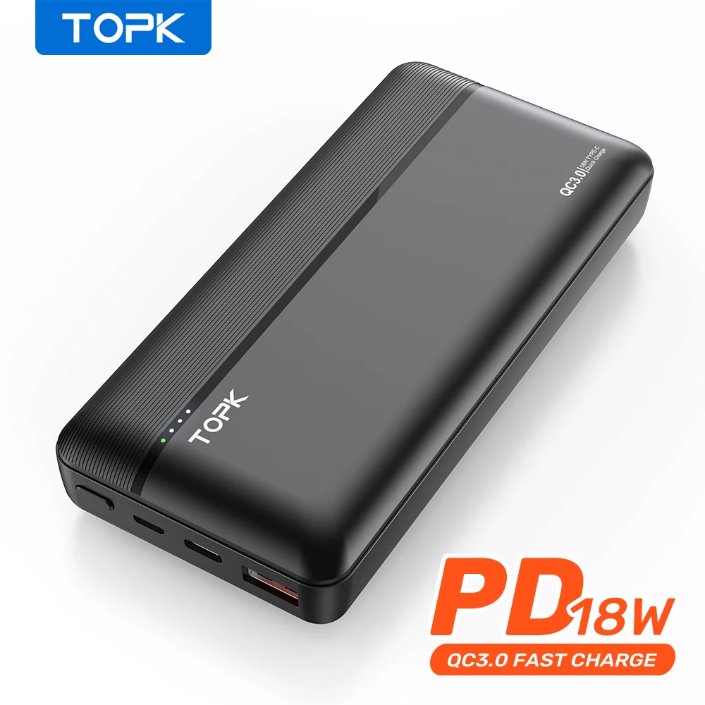  TOPK 18 Вт PD Power Bank 20000 мАч быстрое зарядное устройство для телефона LED портативное Внешнее зарядное устройство для iPhone 12 Xiaomi 