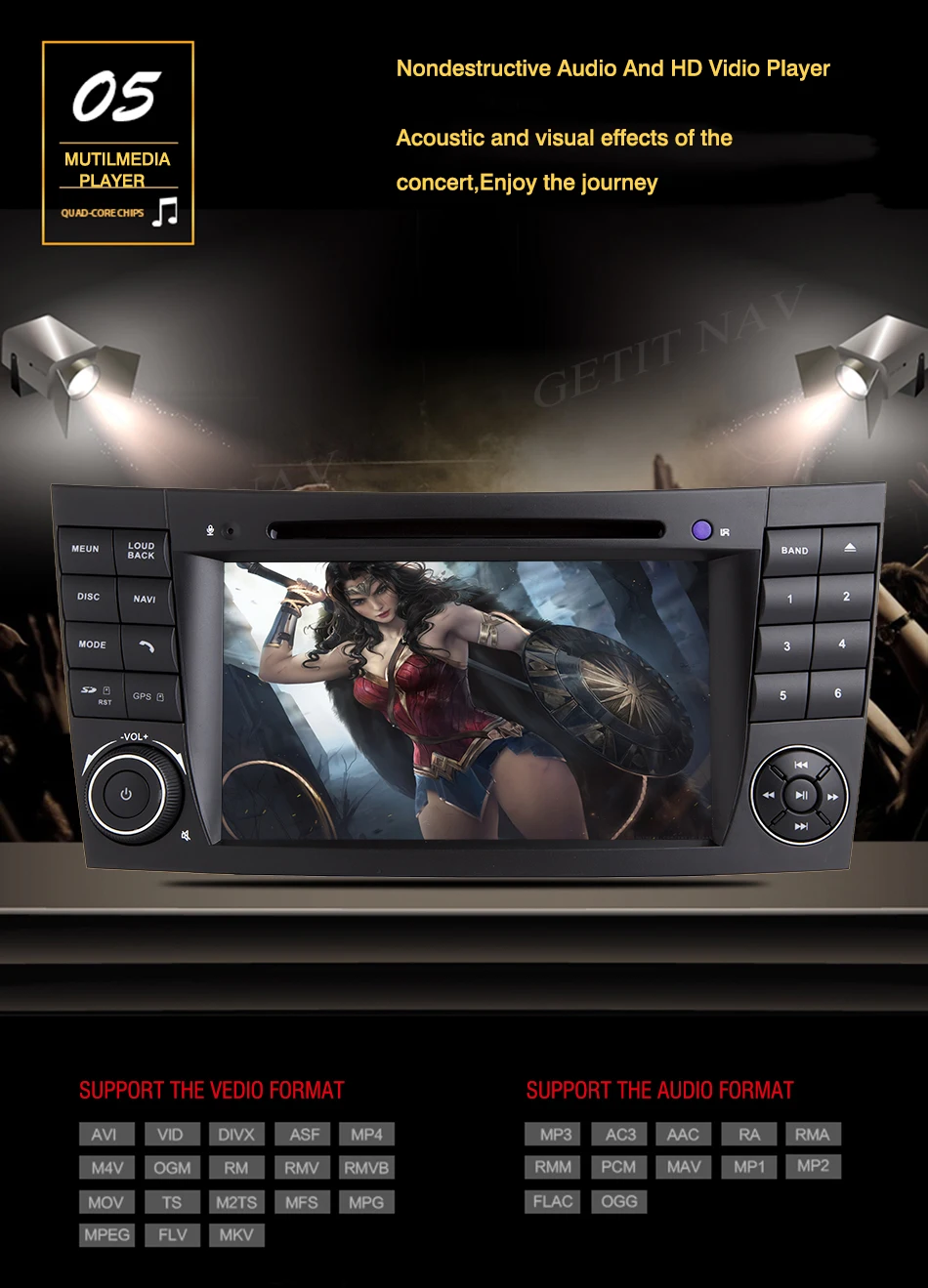 Excellent DSP IPS 4G 64G Android 9.0 2 din car DVD player For Mercedes Benz E-class W211 E200 E220 E300 E350 E240 E270 E280 CLS CLASS W219 6