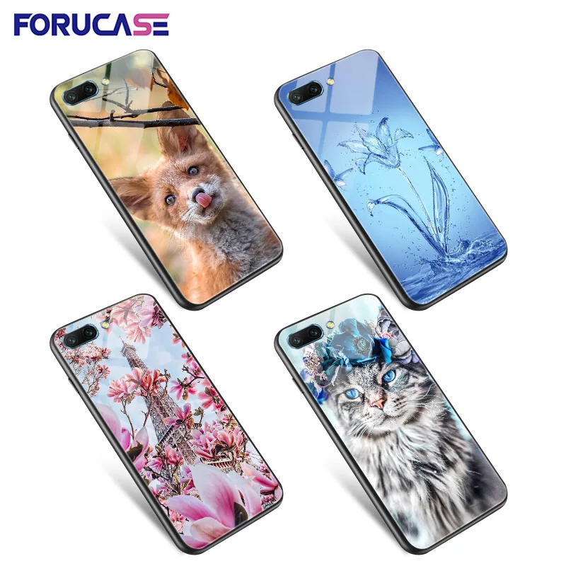 Marble Moon Fox Floral Case For Honor 10 20 9 8C 8X 8A 8S 7C Glossy Mirror Cover 7A Pro Lite Mate |