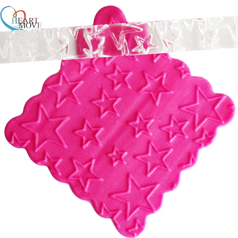 Nice Star Shape Embossing Rolling Pins Cake Decorating Tool Fondant Rolling Pins Cake Sugarcraft Embossing Cake Tool 9036