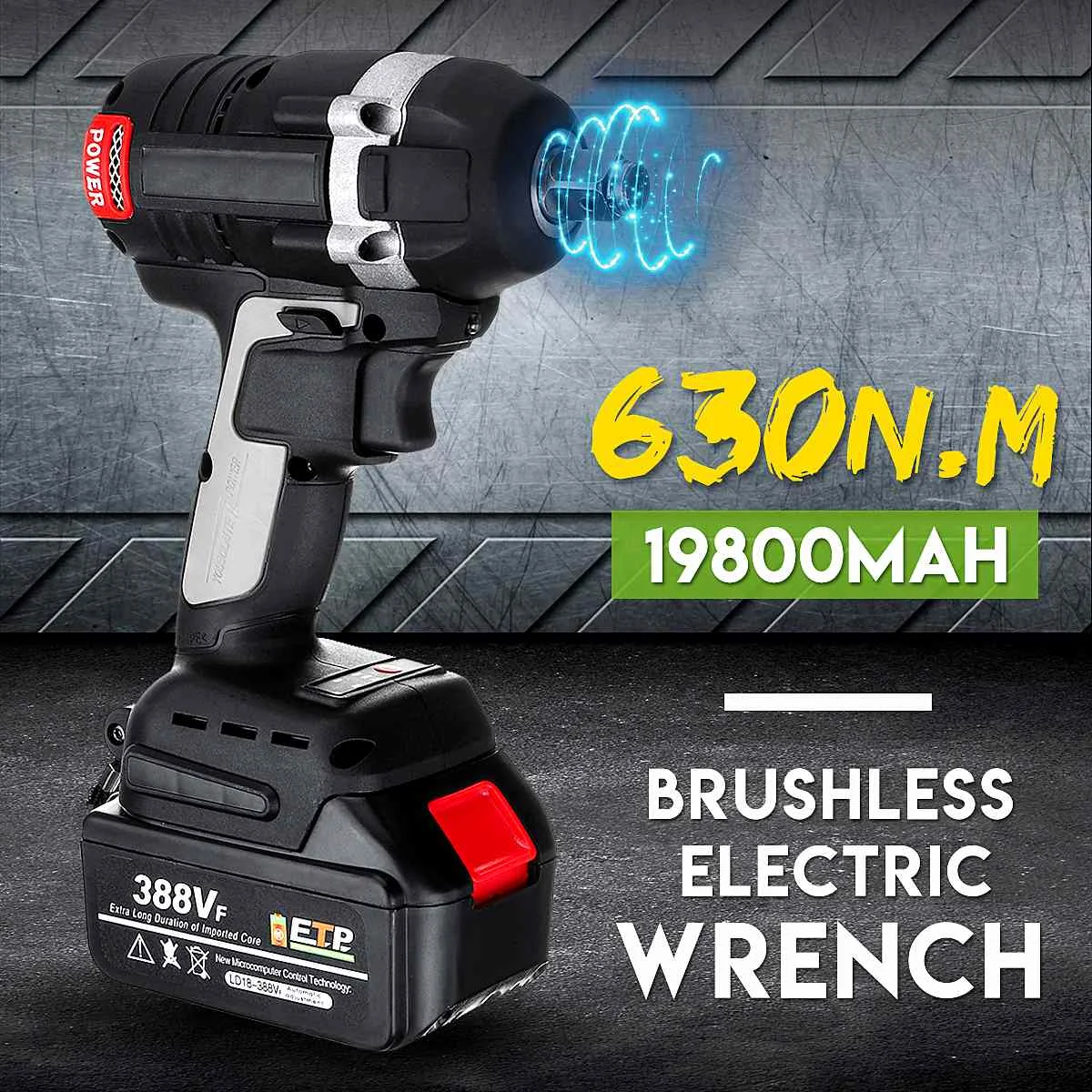 NEW Cordless Brushless Electric Wrench Impact Wrench Socket Wrench 388VF 19800mAh Lithium Battery Hand Drill Installation
