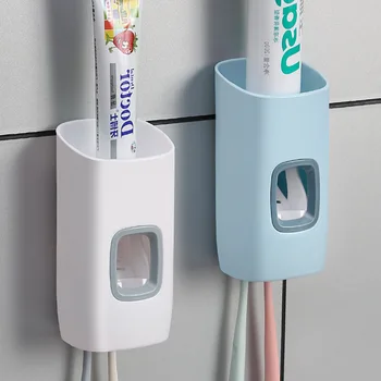 

Plastic Toothpaste Dispenser Wall Free Punched Toothpaste Storage Shelf Lazy Toothpaste Squeezer Customizable Wholesale
