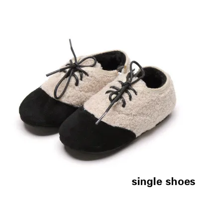 Beige single shoes Новинка; удобная хлопковая обувь; легкая детская обувь; удобная детская повседневная обувь; сезон осень-зима; обувь на меху для девочек; теплые кроссовки для мальчиков - Цвет: Beige single shoes