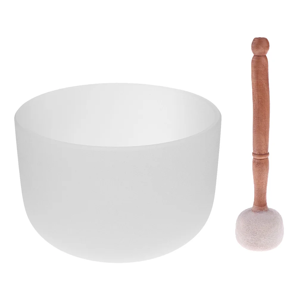 

Heart Crystal Singing Bowls F Note Relax Meditation Sound 8inch &Felted Mallet