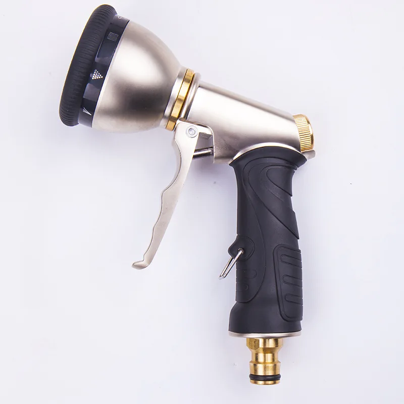 

Multi-functional Vehicle Cleaning Water Gun Electroplated 9 Function Watering Garden Spraying Zinc Alloy High Pressure Hydraulic