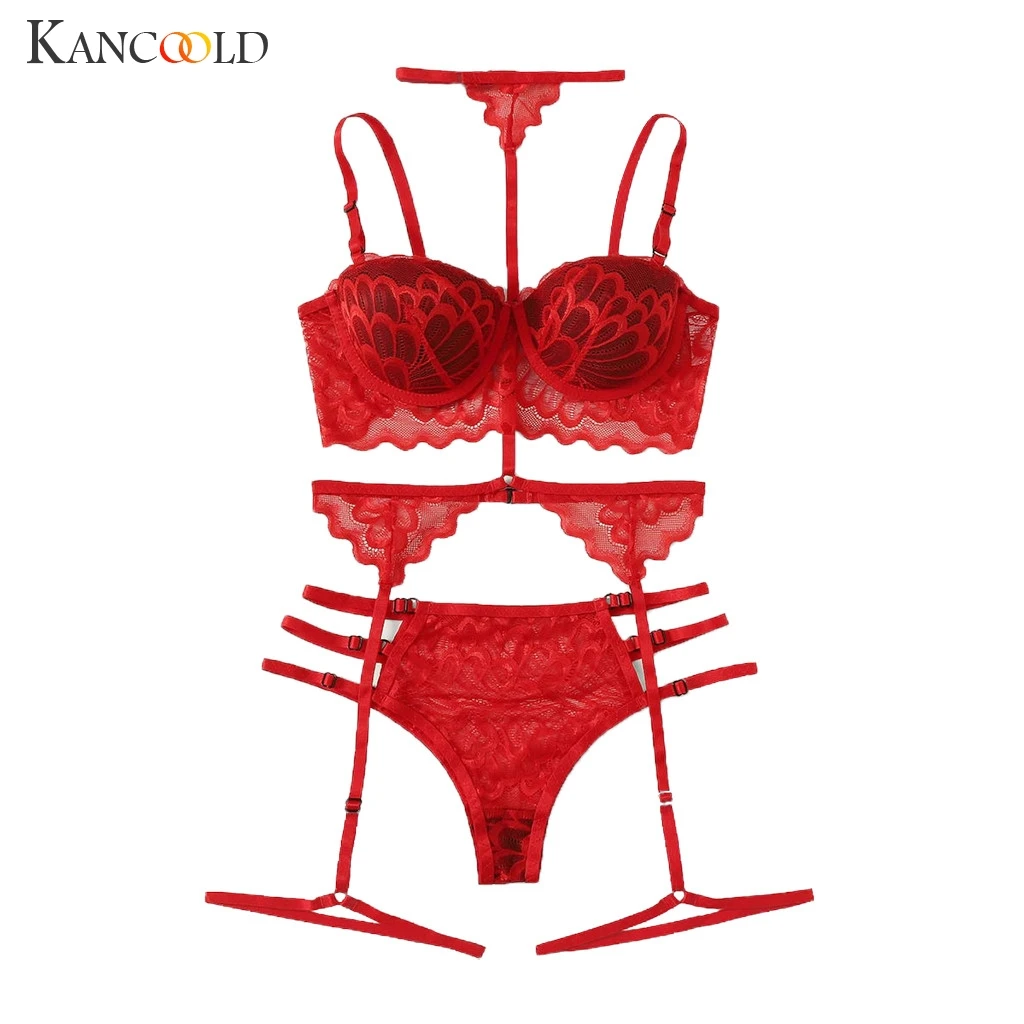 KANCOOLD, женское сексуальное нижнее белье, кружева, Babydoll, открытый бюстгальтер, набор, стринги, нижнее белье, ночное белье, бюстгальтер, короткие наборы