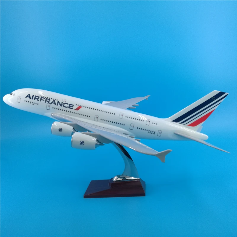 45 см самолет Air Франция Airbus A380 авиакомпания Модель литья под давлением пластиковая Смола самолет для коллекционирования