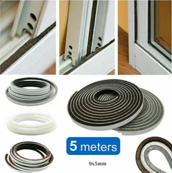 5M Draught Excluder Brush Pile Seal Film Door Window Self Adhesive Sealing Strip