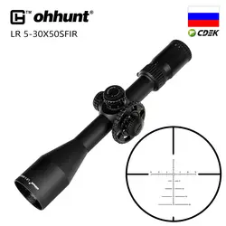 Тактический ohhunt LR 5-30x50 SFIR охотничий прицел стекло травление сетка Красная подсветка Боковая регулировка параллакса турреты замок Сброс