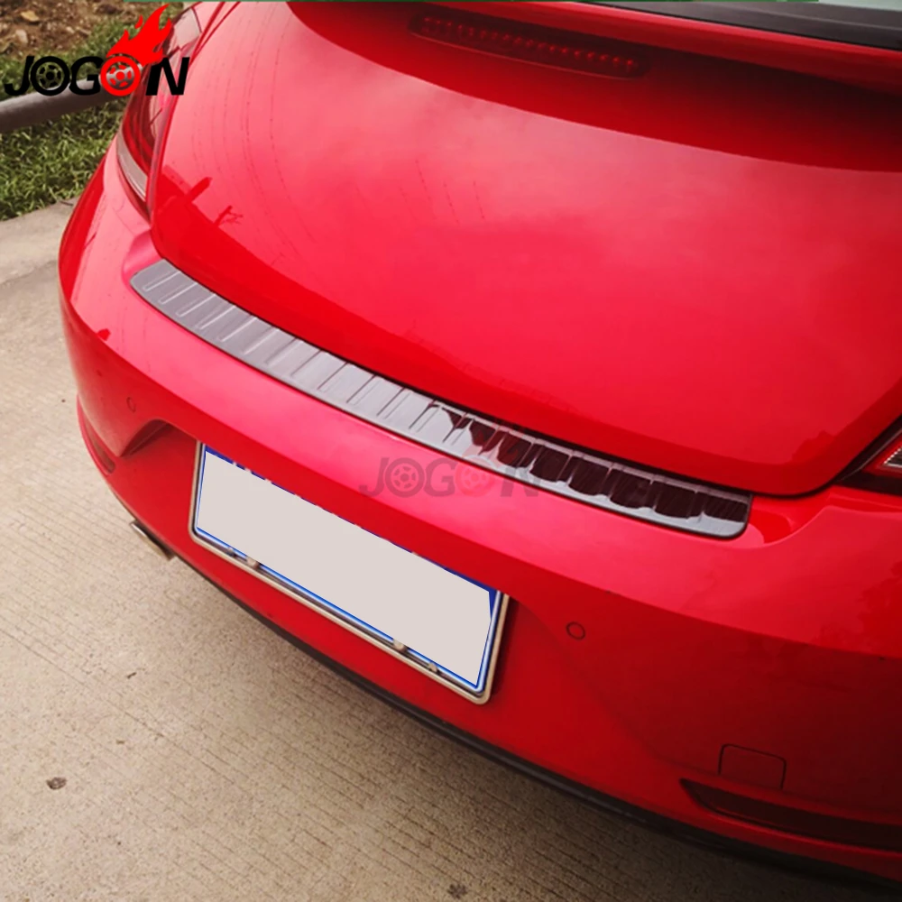 Для VW Volkswagen Жук A5 2012- интерьер автомобиля Exteror задняя защита багажника Подоконник Накладка оградительная защита Нержавеющая сталь