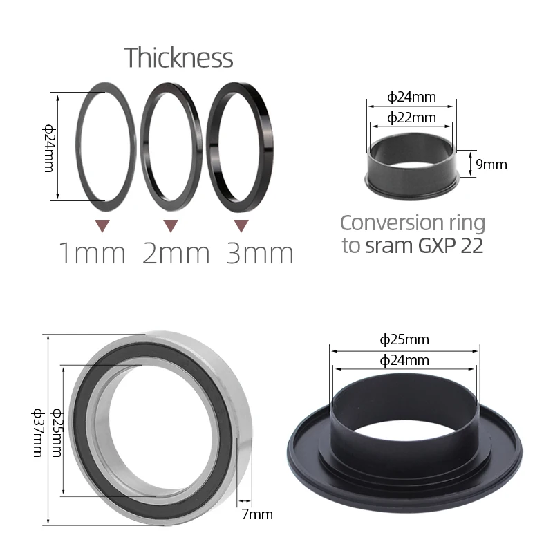 Bottom Brackets Cycling BB90 For TREK Cranksets Press In Diameter &phi;37 X37 mm Mountain Road Bicycle Axis 24 Central Movement Part