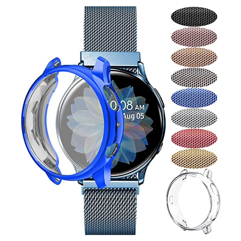 

Чехол + магнитный ремешок для Samsung Galaxy Watch Active 2 40 мм 44 мм, браслет с корпусом для Galaxy Watch Active 1 2 40 мм 44 мм