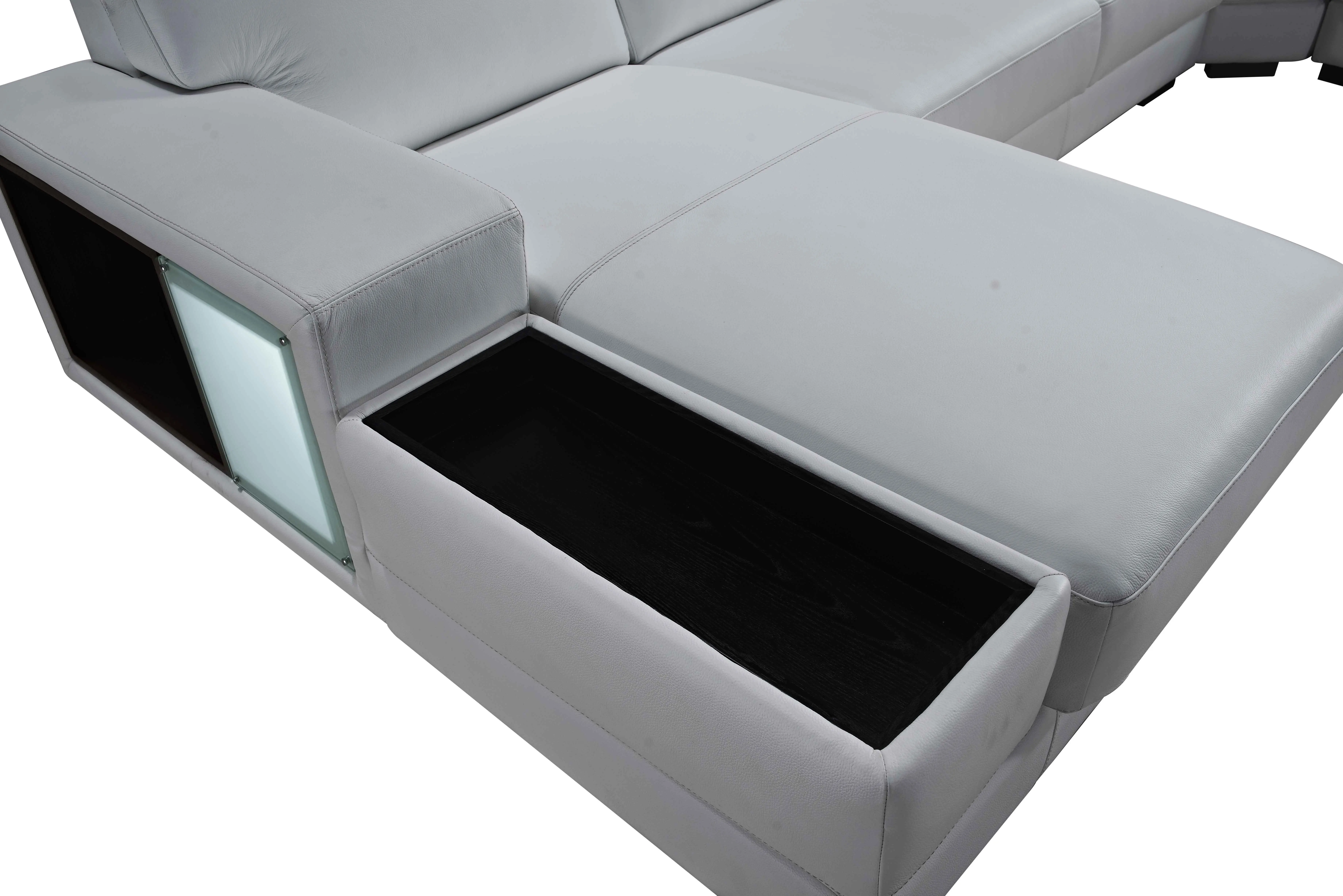 Современная мебель для гостиной угловой диван из натуральной кожи светодиодный