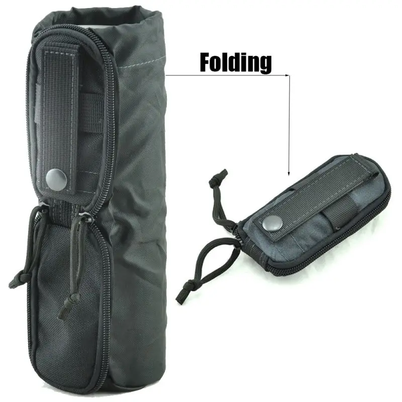 Folding Water Bottle Bag 1000D Military Combat Tactical Dump Drop Kettle Bag Hiking Hunting Water Bottle