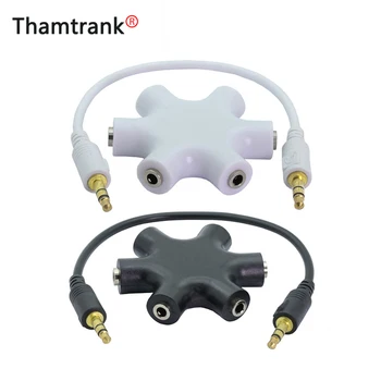 

10sets/lot 3.5mm Audio Hub Music share headphone splitter coupler 3.5 mm audio snowflake sharer Extension Line