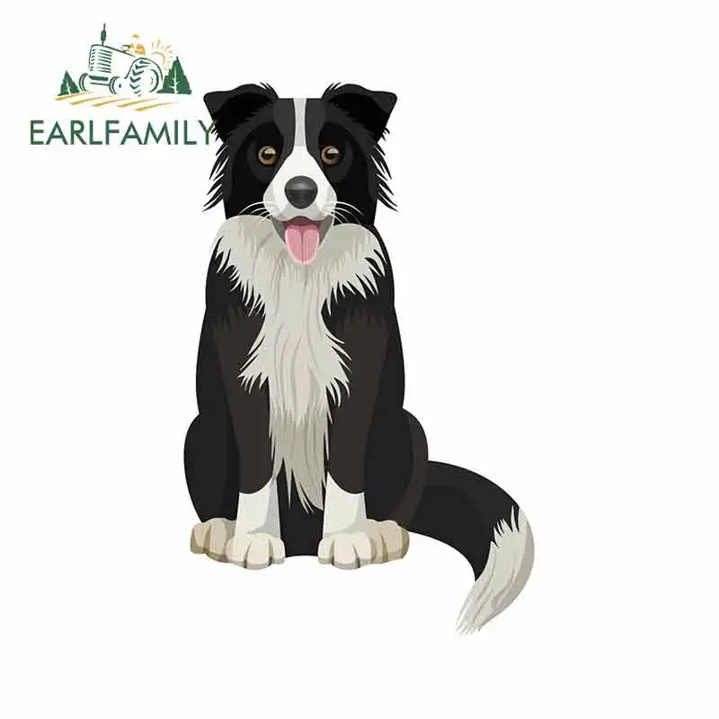 EARLFAMILY 13 см x 8 2 милые границы колли Виниловые стикеры s Животные Собака Щенок