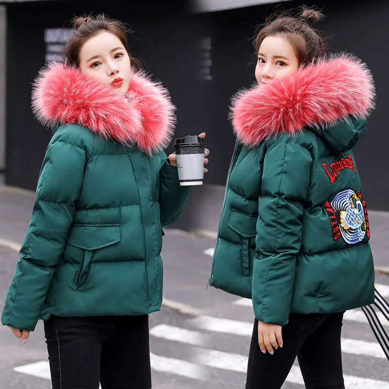

2019 Winter Style New Products Korean-style Versatile Fashion And Personality Short Hooded Zipper God of Learning Cute Cotton-pa