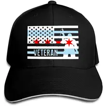 Мужская Женская Ветеран американский флаг Чикаго шляпа для гольфа бейсбольная кепка