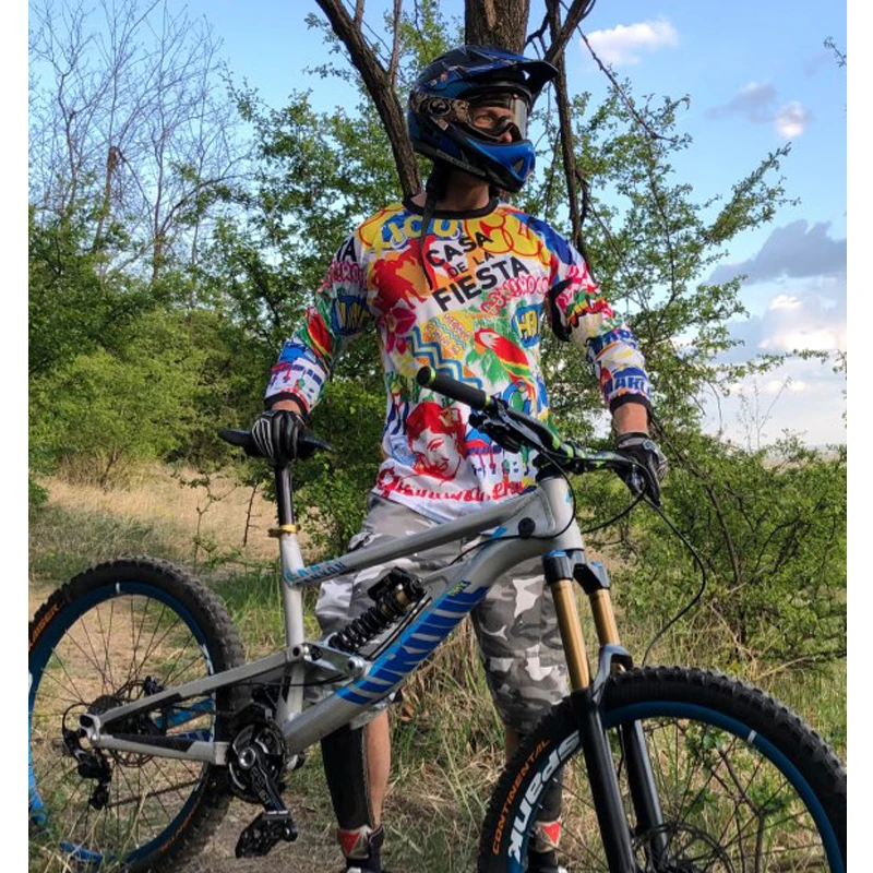 Мотоциклетная Джерси для MTB DH MX, велосипедная футболка, быстросохнущая, ледяная, холодная, на ощупь