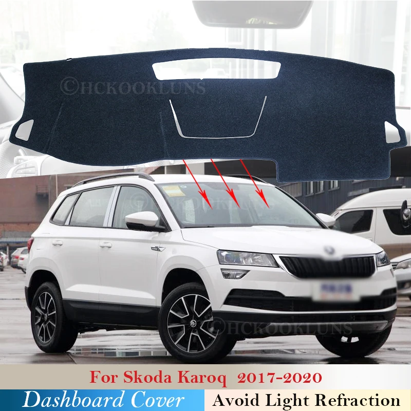Dashboard Cover Protective Pad for Skoda Karoq 2017 2018 2019 2020 Car Accessories Dash Board Sunshade Anti-UV Carpet | Автомобили и