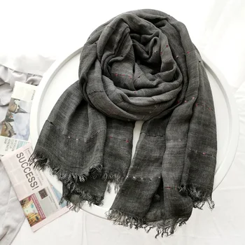 

2019 New Japanese Unisex Style Winter Scarf Cotton And Linen Solider Color long women's scarves shawl fashion scarf