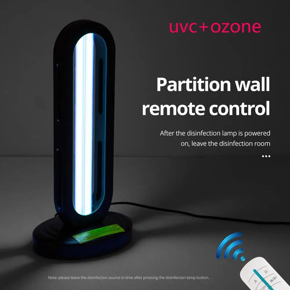 50W Household UV light Sterilier Timing UVC Disinfection Table lamp UV Ultraviolet Quartz lamp Bactericidal for Bedroom/Hospital