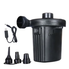 

Portable USB Rechargeable Inflator Electric Air Pump Household Mattress Car Auto Air Inflatable Pump Inflator with 3 Nozzles