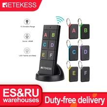 Retekess th104 localizador chave sem fio rf localizador chave pet rastreador carteira rastreador de controle remoto 1 transmissor rf 6 receptor